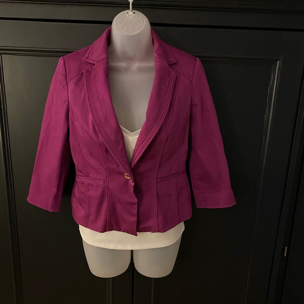 Purple White House Black Market Blazer